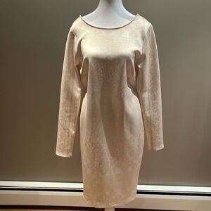 Kardashian Kollection Cream Colored Long Sleeve Dresss